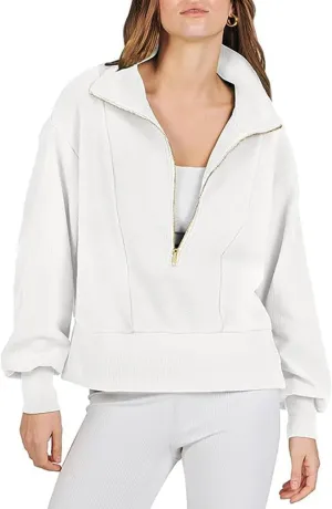 Women Hoodies Cropped Sweatshirt Zip Up Pullover Fall Casual Fleece Loose Fit