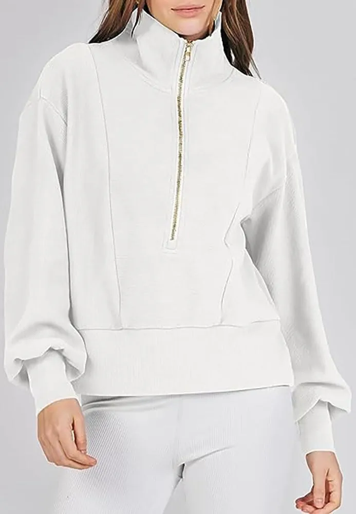 Women Hoodies Cropped Sweatshirt Zip Up Pullover Fall Casual Fleece Loose Fit