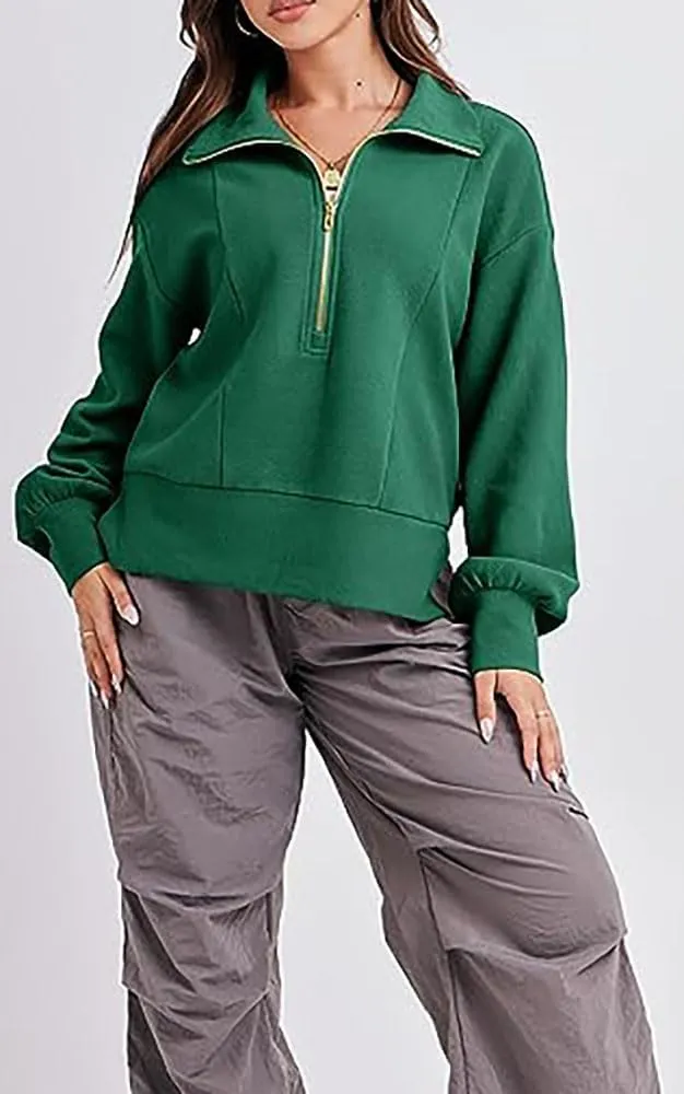 Women Hoodies Cropped Sweatshirt Zip Up Pullover Fall Casual Fleece Loose Fit