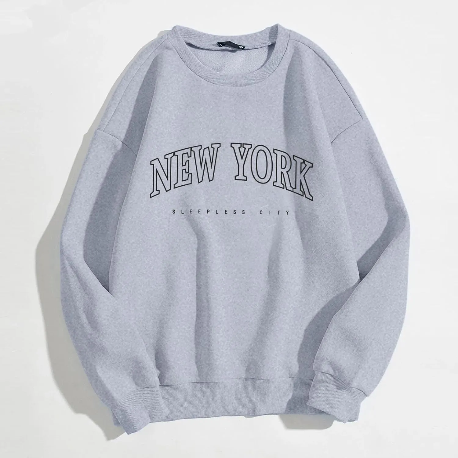 Women New York Sweatshirts Crewneck Letter Graphic Vacation Shirt Oversized Pullover Tops Y2K Harajuku Clothes