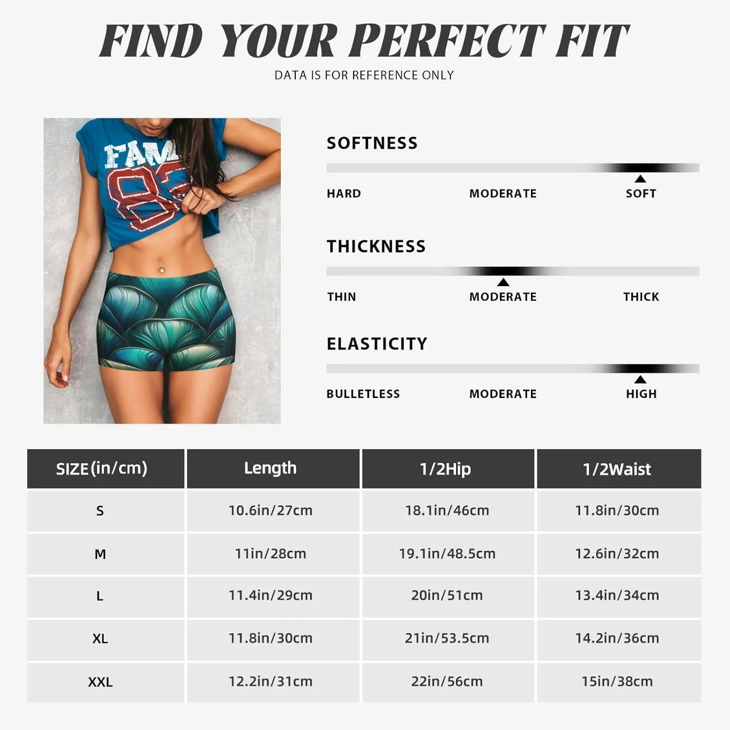 Women's Athletic Stretch Shorts Teal-Mermaid-Scales-Green Running Shorts for Women