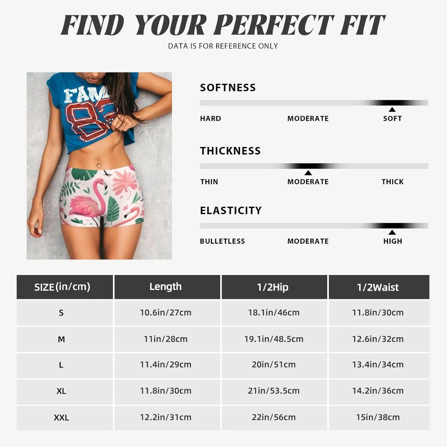 Women's Athletic Stretch Shorts Tropical-Flamingo-Leaves Running Shorts for Women