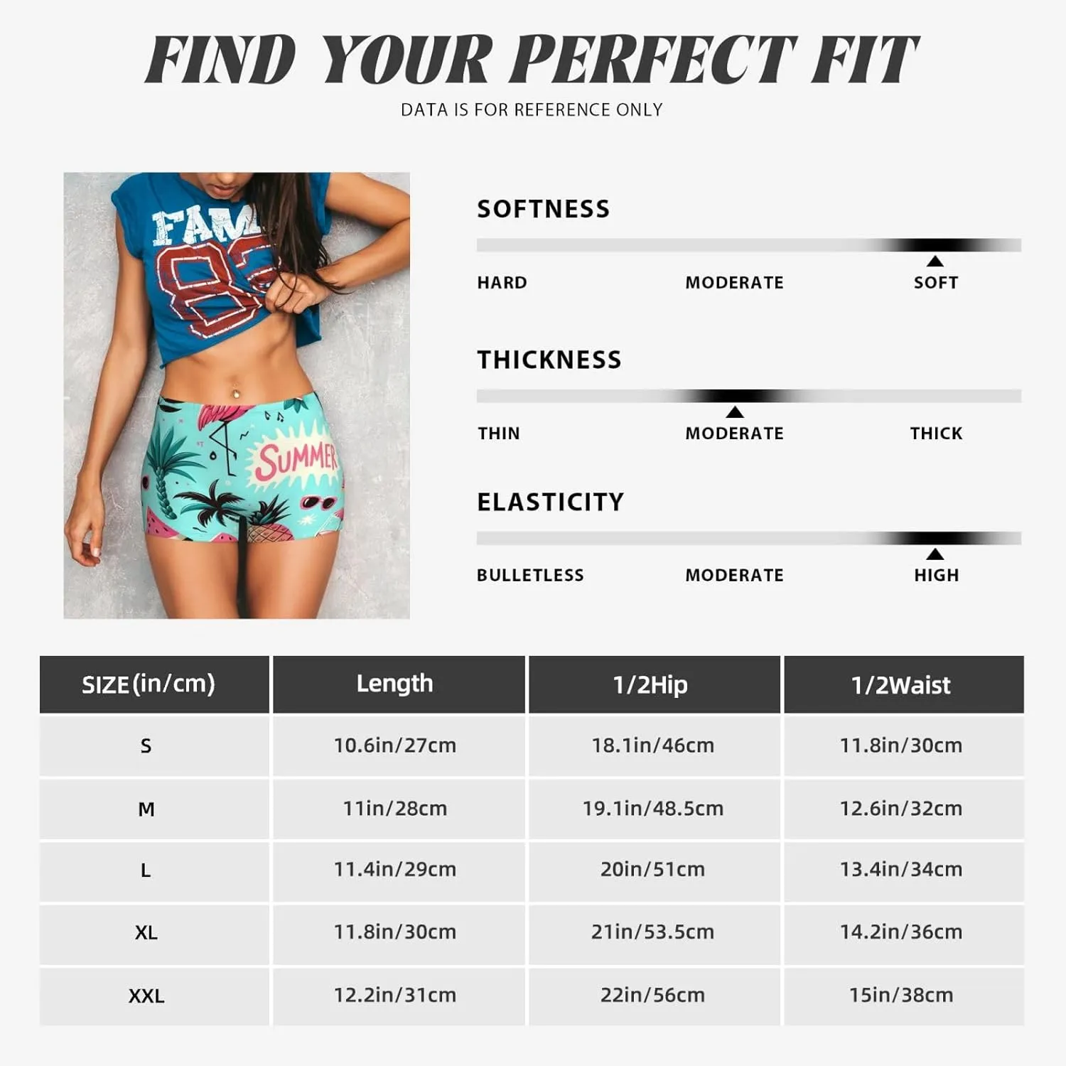 Women's Athletic Stretch Shorts Tropical-Flamingo-Sunglasses-Pineapples Running Shorts for Women