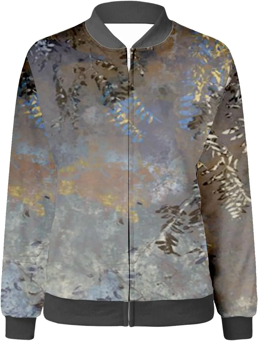 Women's Bomber Jacket Casual Coat Thin Pocket Jacket Blouse Coat Baseball Top Women's Baseball Jacket Floral Fall