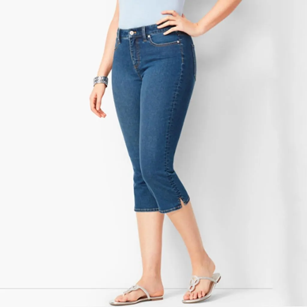 Womens Capri Jeans for Women High Waisted Skinny Ripped Jean Denim Pants Stretchy Cropped Distressed Jeans