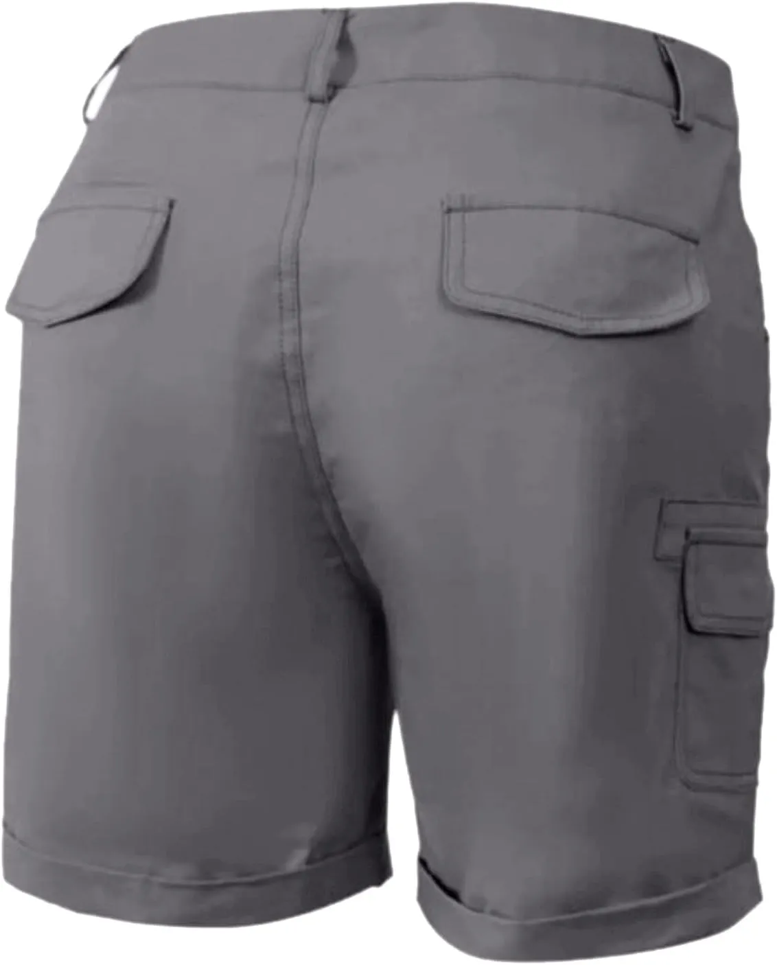 Women's Cargo Shorts Summer High Waisted Cuffed Front Seam Military Shorts Dressy Casual Hiking Short with Pockets
