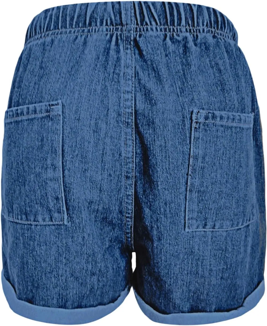 Womens Casual Straight Leg Denim Shorts High Waisted Stretchy Jean Short with Pockets Baggy Button Lightweight Shorts