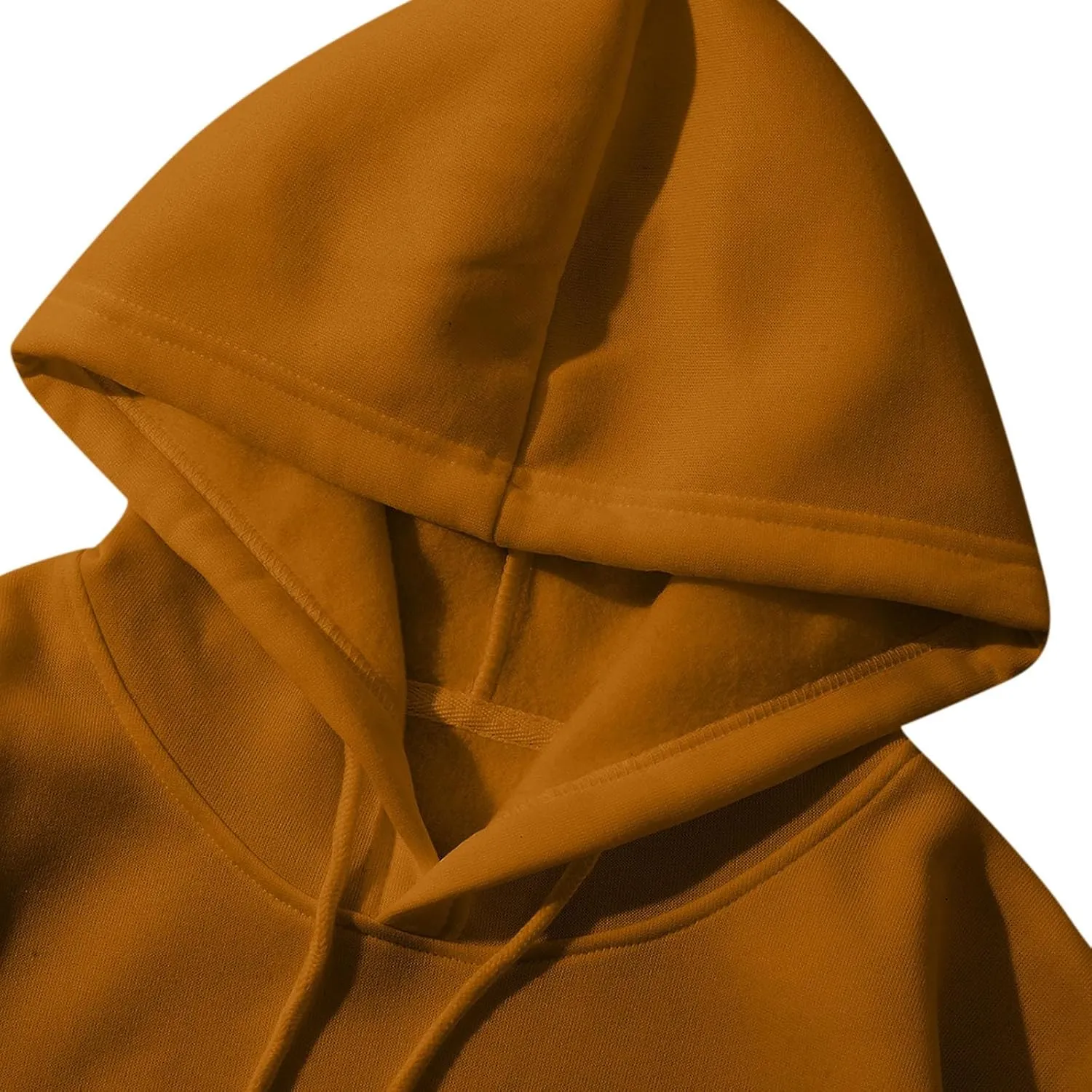 Womens Cropped Fashion Hoodies Long Sleeves Drawstring Sweatshirts 2024 Fall Fleece Solid Color Outfits Clothes