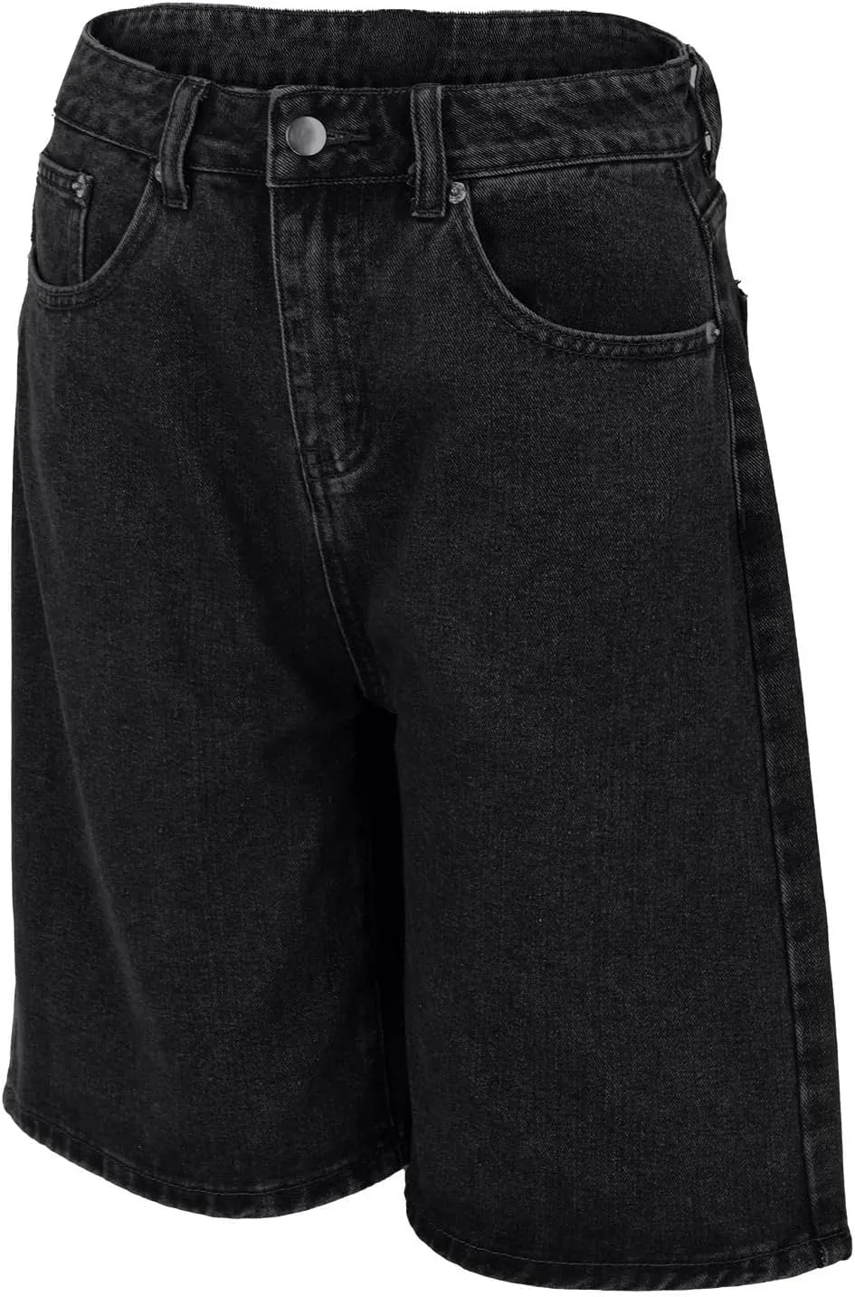 Womens Distressed Denim Shorts High Waisted Ripped Jean Shorts Straight Leg Summer Casual Bermuda Short Half Pants