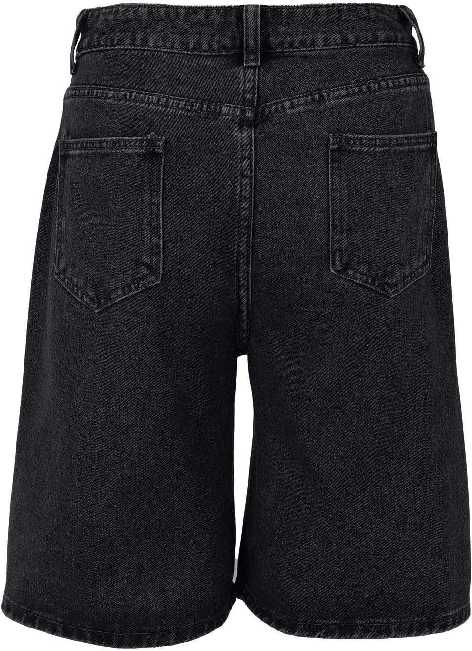 Womens Distressed Denim Shorts High Waisted Ripped Jean Shorts Straight Leg Summer Casual Bermuda Short Half Pants
