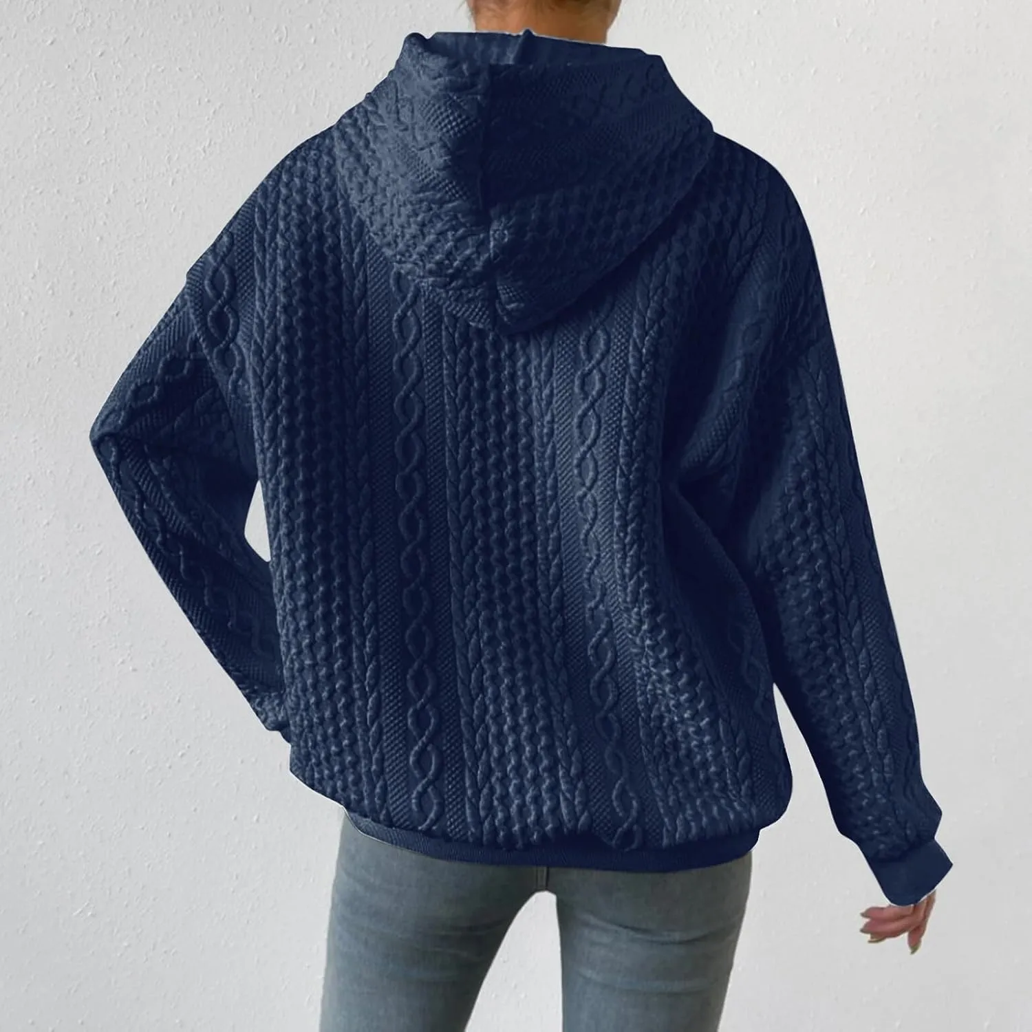 Women's Drawstring Zip Up Cute Hoodies Womens Plus Size Hooded Sweatshirt Long Sleeve Sweatshirt Loose Sweatshirt