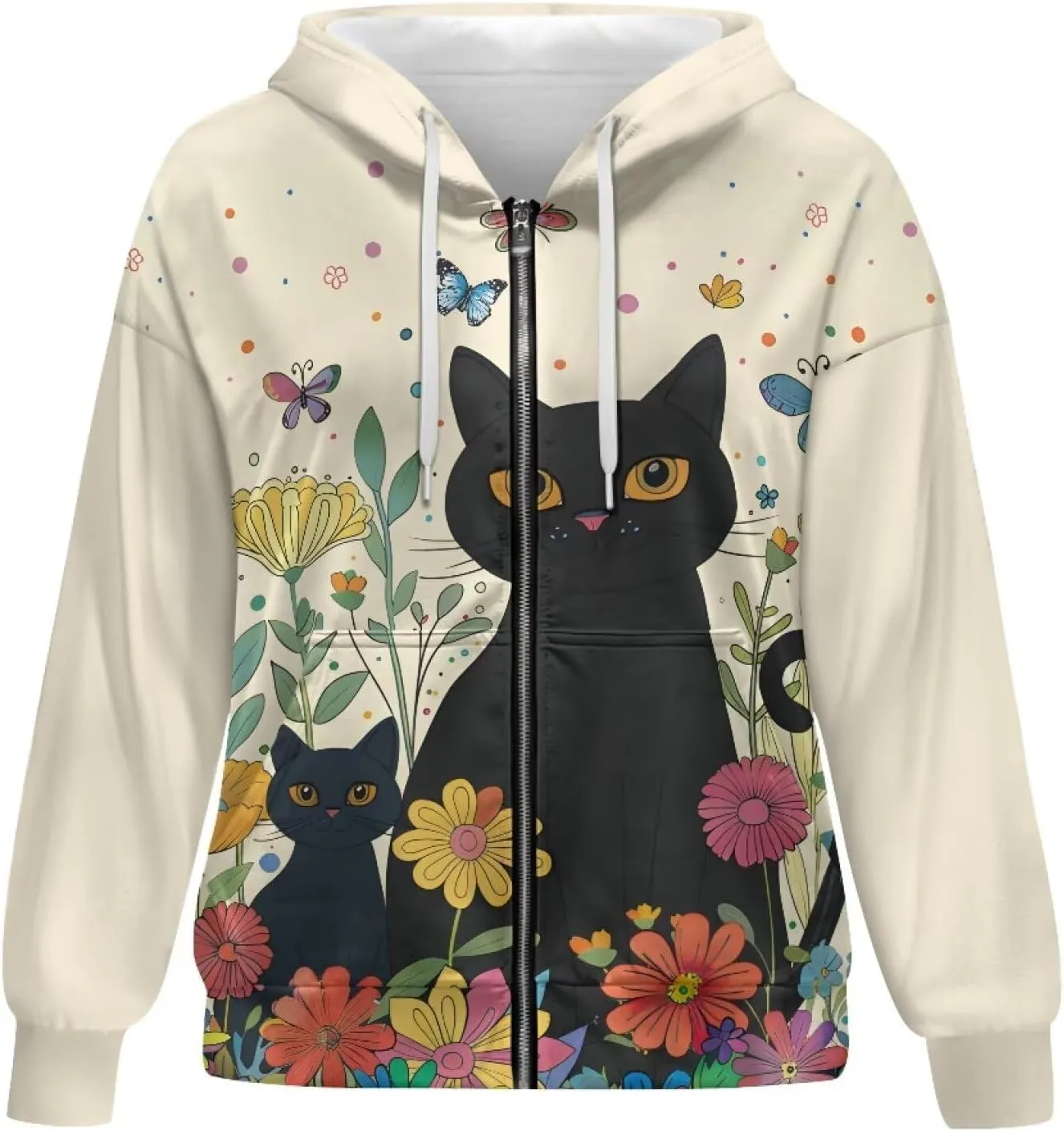 Women's Fashion Hoodies & Sweatshirts Long Sleeve Casual Zip Up Hooded Sweatshirt Jacket