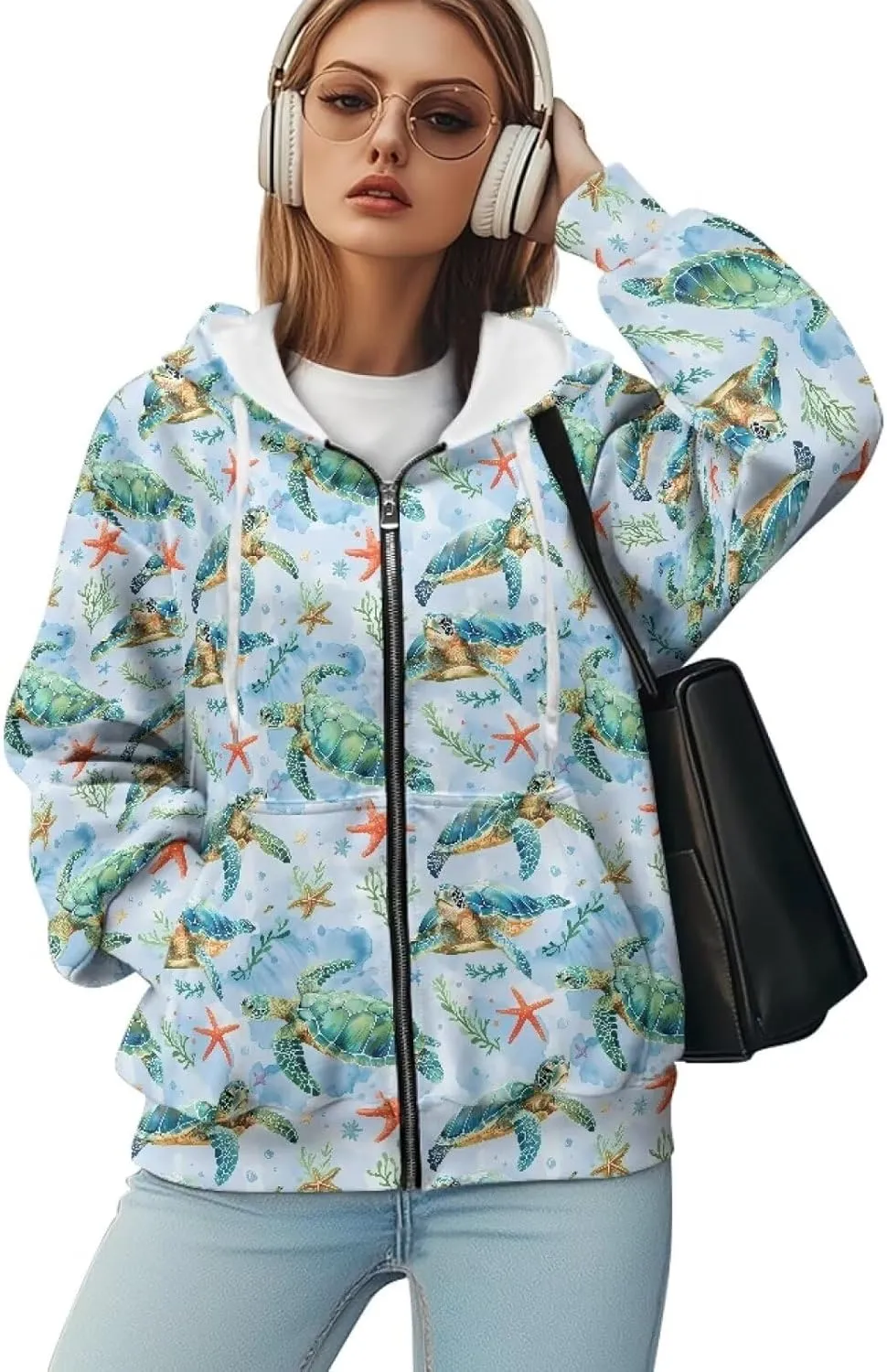 Women's Fashion Hoodies & Sweatshirts Long Sleeve Casual Zip Up Hooded Sweatshirt Jacket