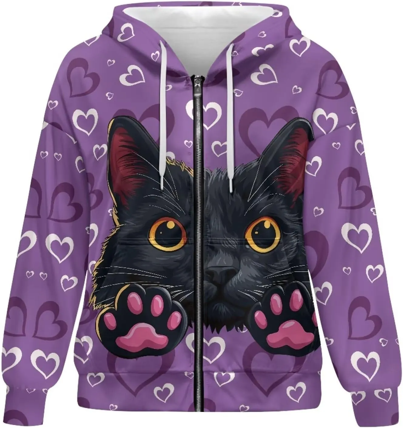 Women's Fashion Hoodies & Sweatshirts Long Sleeve Casual Zip Up Hooded Sweatshirt Jacket
