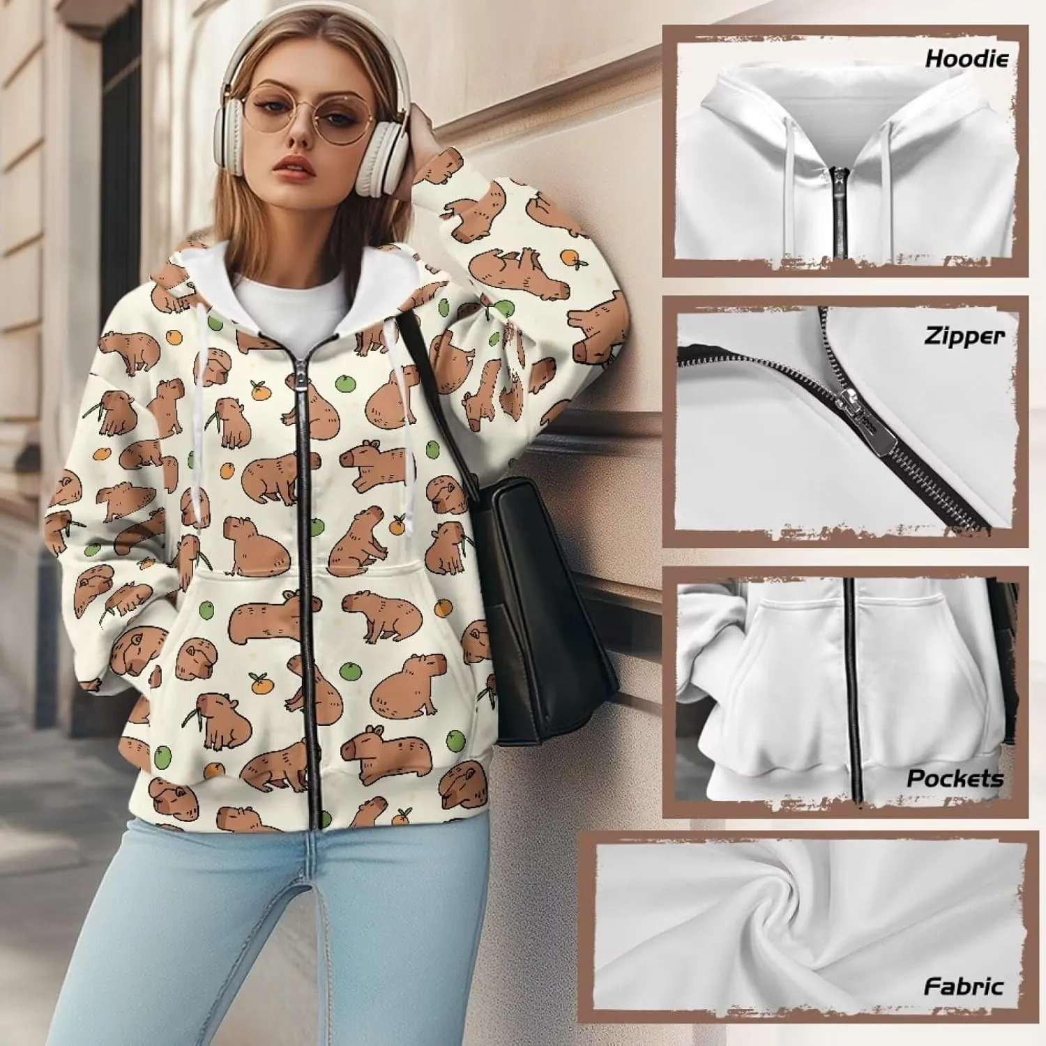 Women's Fashion Hoodies & Sweatshirts Long Sleeve Casual Zip Up Hooded Sweatshirt Jacket