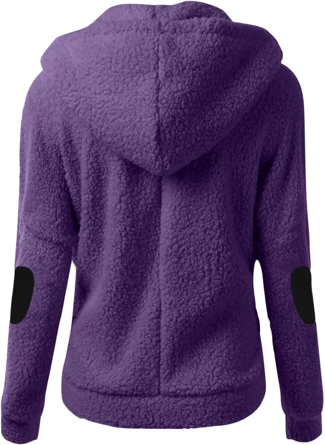 Womens Fleece Hoodie Jacket Fall Winter Wool Zip Warm Parka Jacket Coats Ladies Fluffy Slim Fit Hooded Outwear Coats