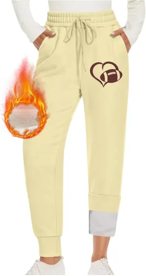 Women's Fleece Lined Sweatpants Thermal Sweatpants Winter Warm Cargo Pants Winter Running Hiking Jogging Pants