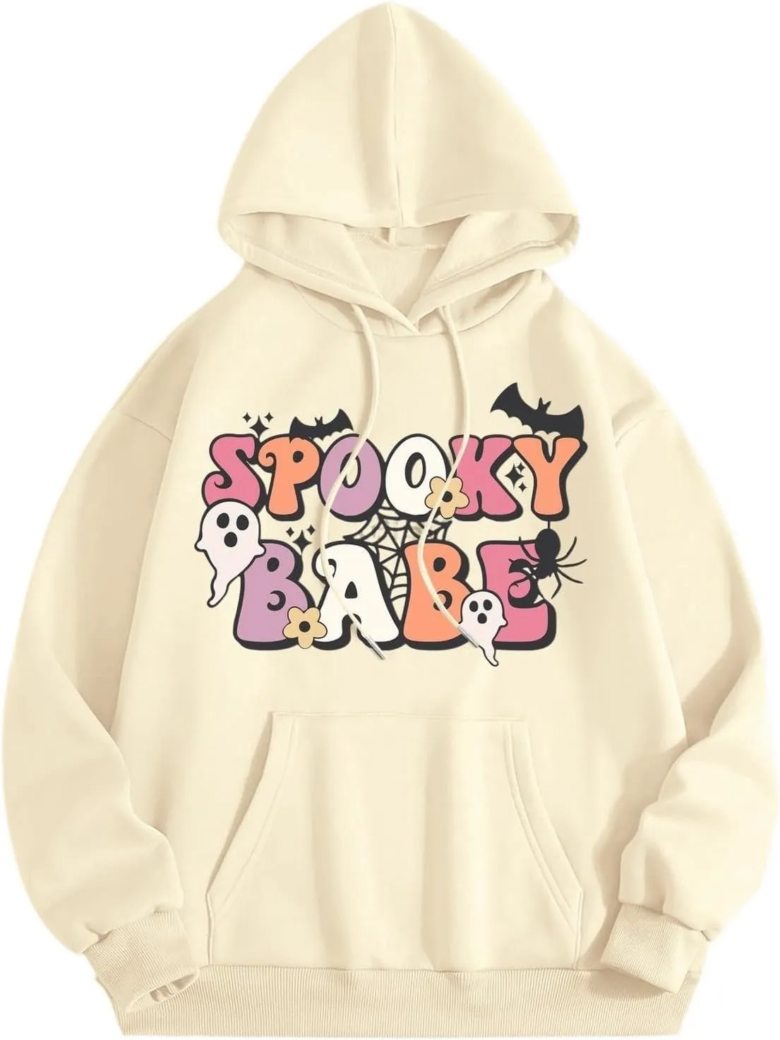Womens Halloween Sweatshirt Cute Ghost Graphic Hoodies Funny Spooky Pumpkin Face Tops Fall Season Sweatshirts Clothes