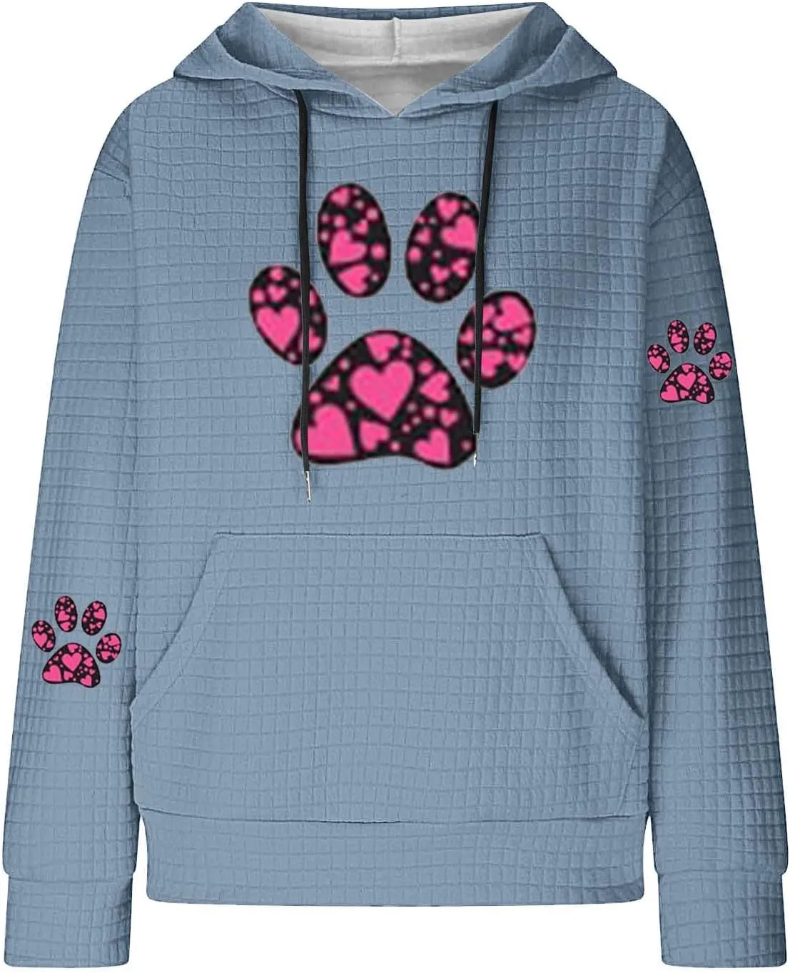 Womens Hoodies Cute Dog Paw Graphic Long Sleeve Pullover Tops Casual Crewneck Cute Funny Sweatshirts with Pockets