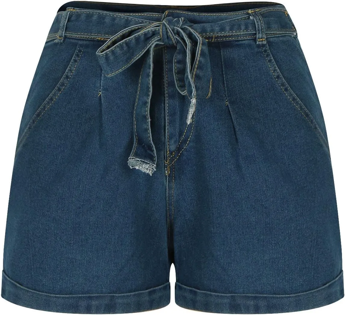 Womens Jean Shorts Stretchy High Waisted Summer Casual Denim Skinny Butt Lift Shorts Elastic Fashion Y2k Jeans Shorts