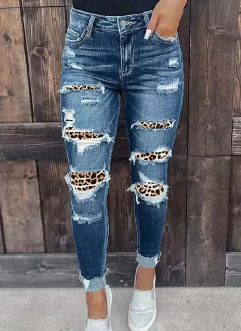 Women's Multicolor High Waisted Jeans for Women Spring Autumn Ripped Stretch Skinny Butt Lifting Jeans Pants