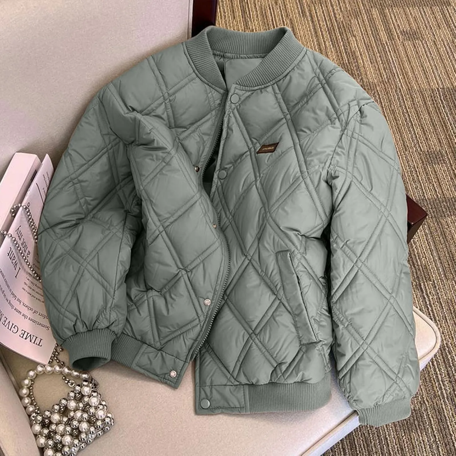 Womens Oversized Quilted Jackets Thicken Winter Coats Lightweight Puffer Jackets Padded Outerwear Warm Parkas Down Coats