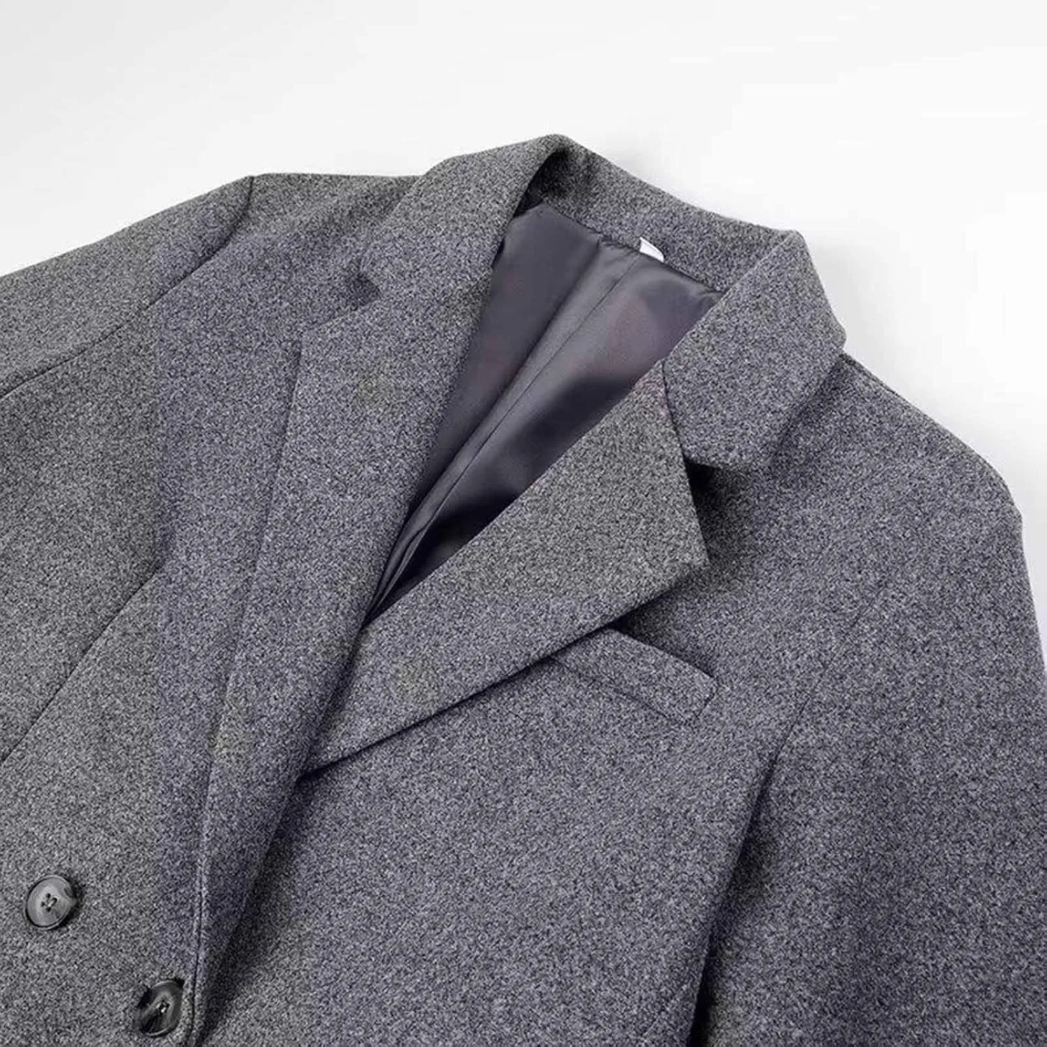 Womens Pea Coat Double-Breasted Wool Blend Long Trench Coats Lapel Collar Maxi Winter Jackets Overcoat Work Outerwear