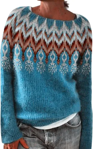 Womens Plus Size Sweater Round Neck Knit Loose Large Rainbow Sweater Female Fall Fuzzy Knit Warm Pullover Sweater
