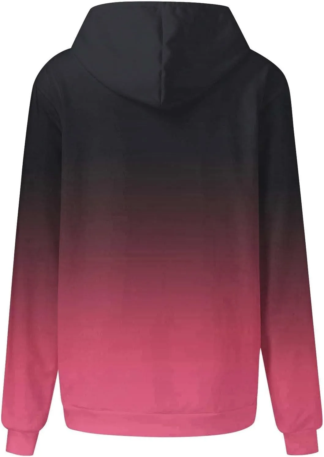 Womens Pullover Hoodie Gradient Color Long Sleeve Loose Sweatshirt with Drawstring Hood Fall Lightweight Sport Hoodie