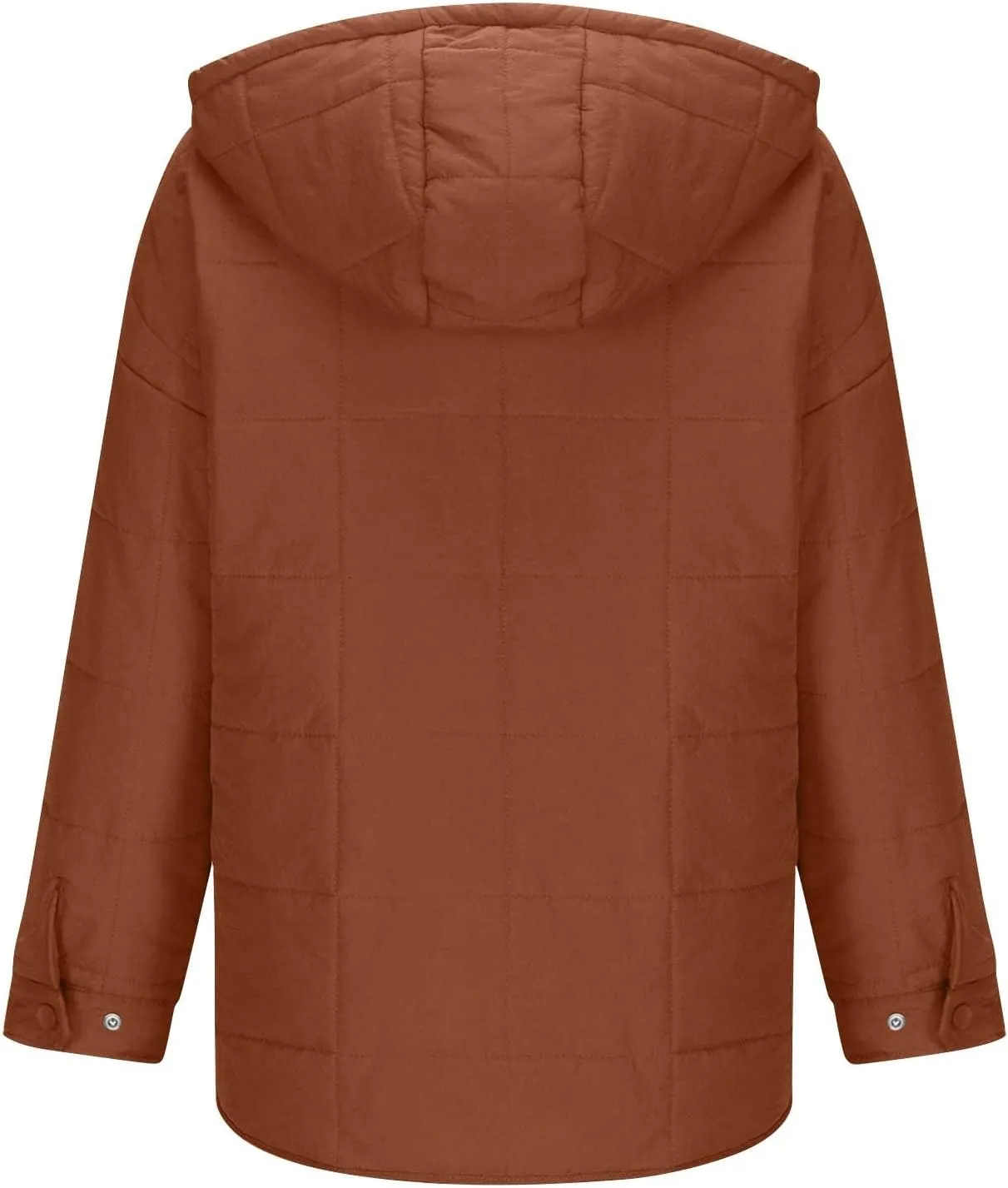Women's Quilted Pullover Puffer Jacket Oversized Long Hooded Coats Winter Warm Lightweight Outwear with Pocket