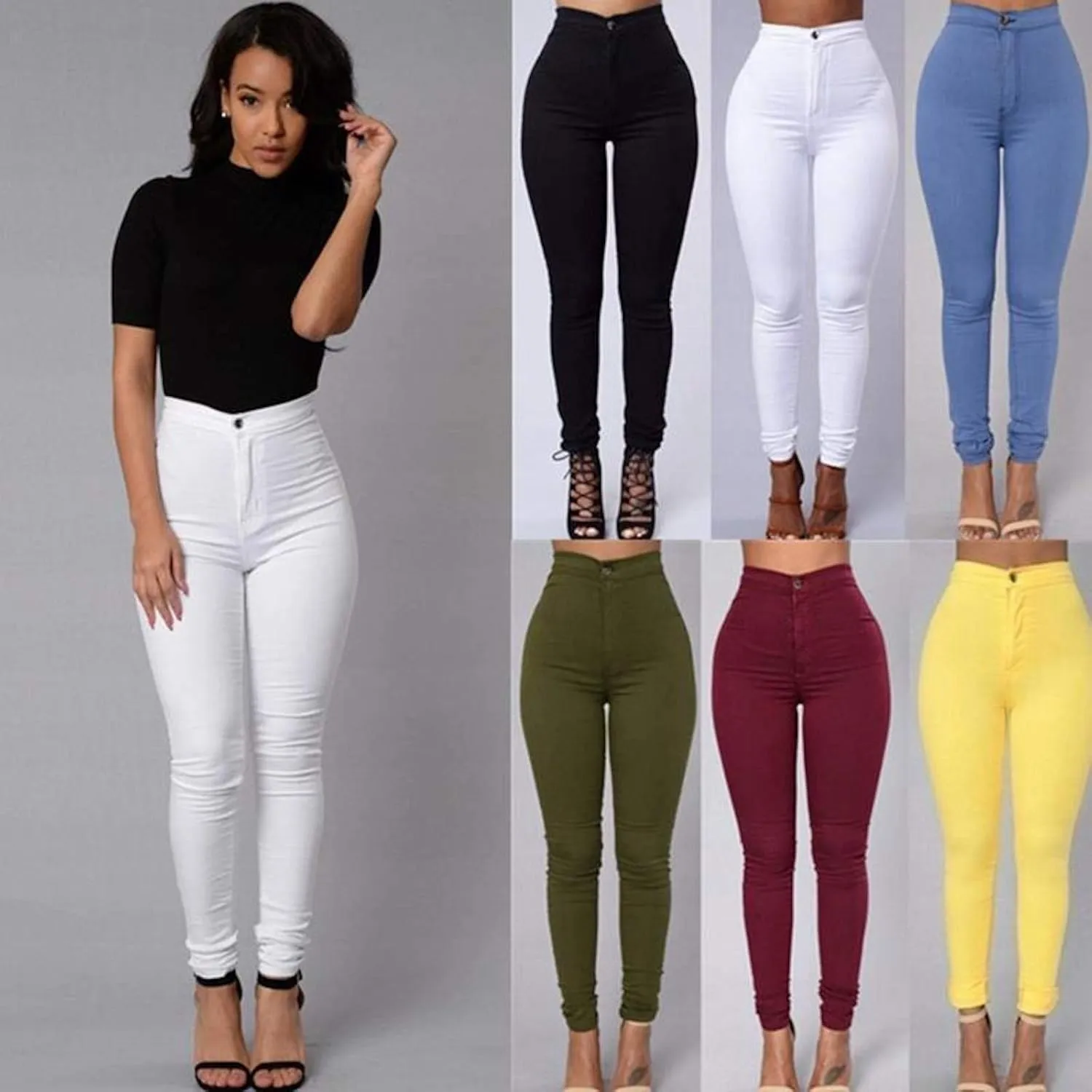 Women's Skinny Jeans Leggings Stretch High Waisted Denim Pants Jeggings
