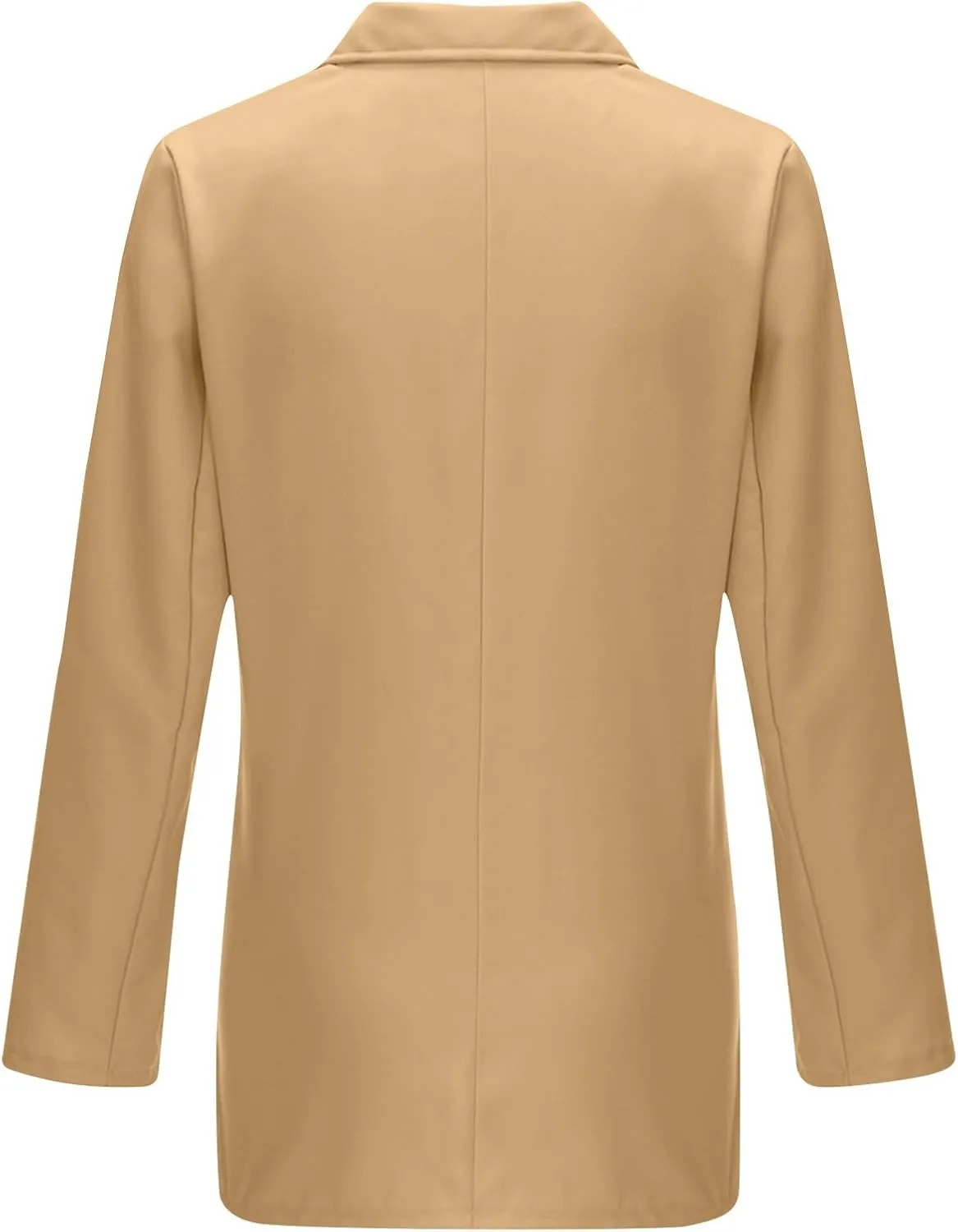 Womens Solid Color Casual Long Sleeve Lapel Double Breasted Open Front Blazer Jacket Lady Business Work Suit Jacket