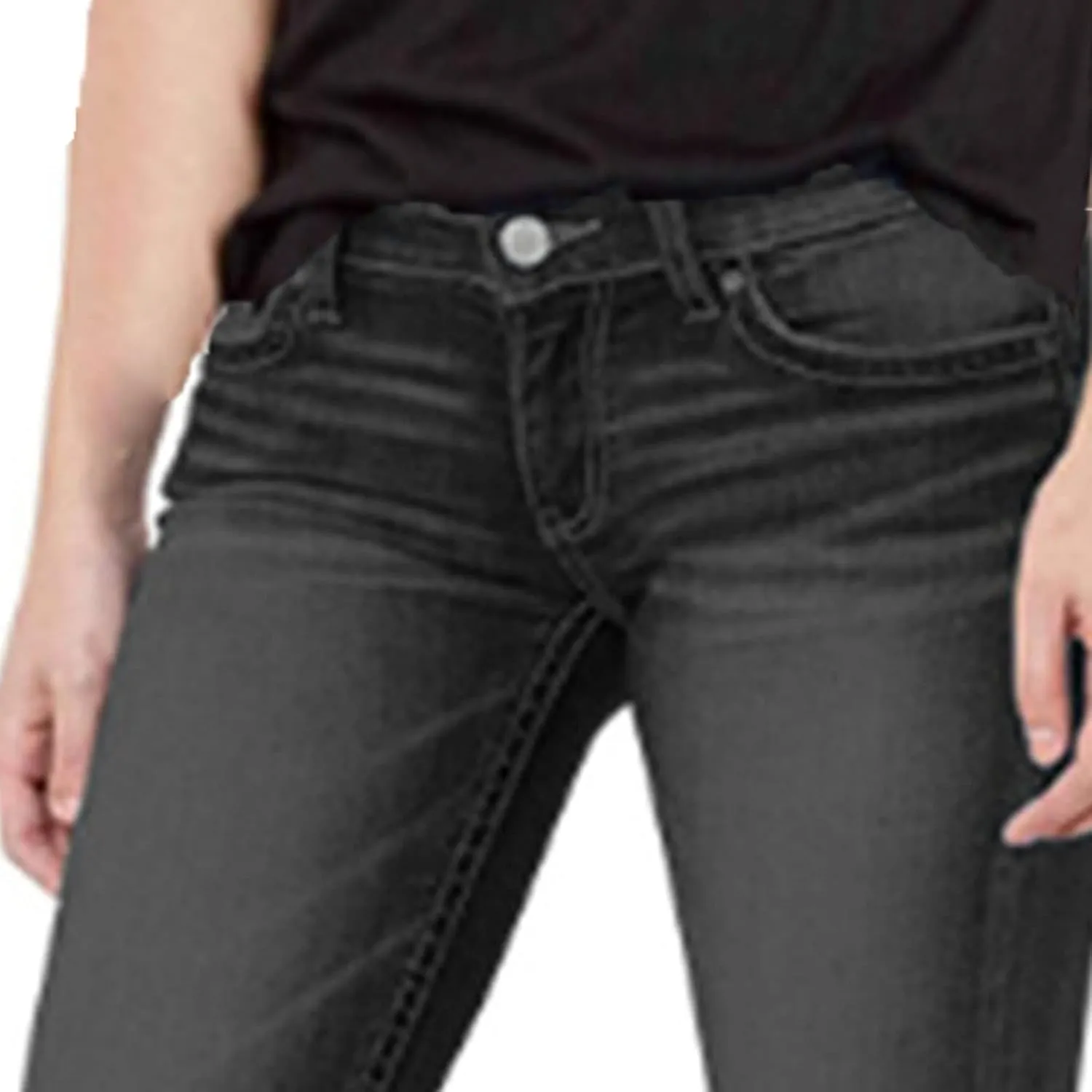 Women's Stretch Bootcut Jeans Button Down Curvy Regular Fit Bootcut Jean Classic-Fit Slim Straight-Leg Jean
