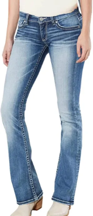 Women's Stretch Bootcut Jeans Button Down Curvy Regular Fit Bootcut Jean Classic-Fit Slim Straight-Leg Jean