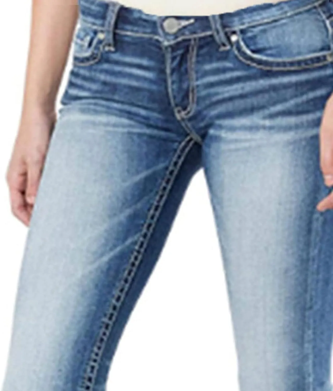 Women's Stretch Bootcut Jeans Button Down Curvy Regular Fit Bootcut Jean Classic-Fit Slim Straight-Leg Jean