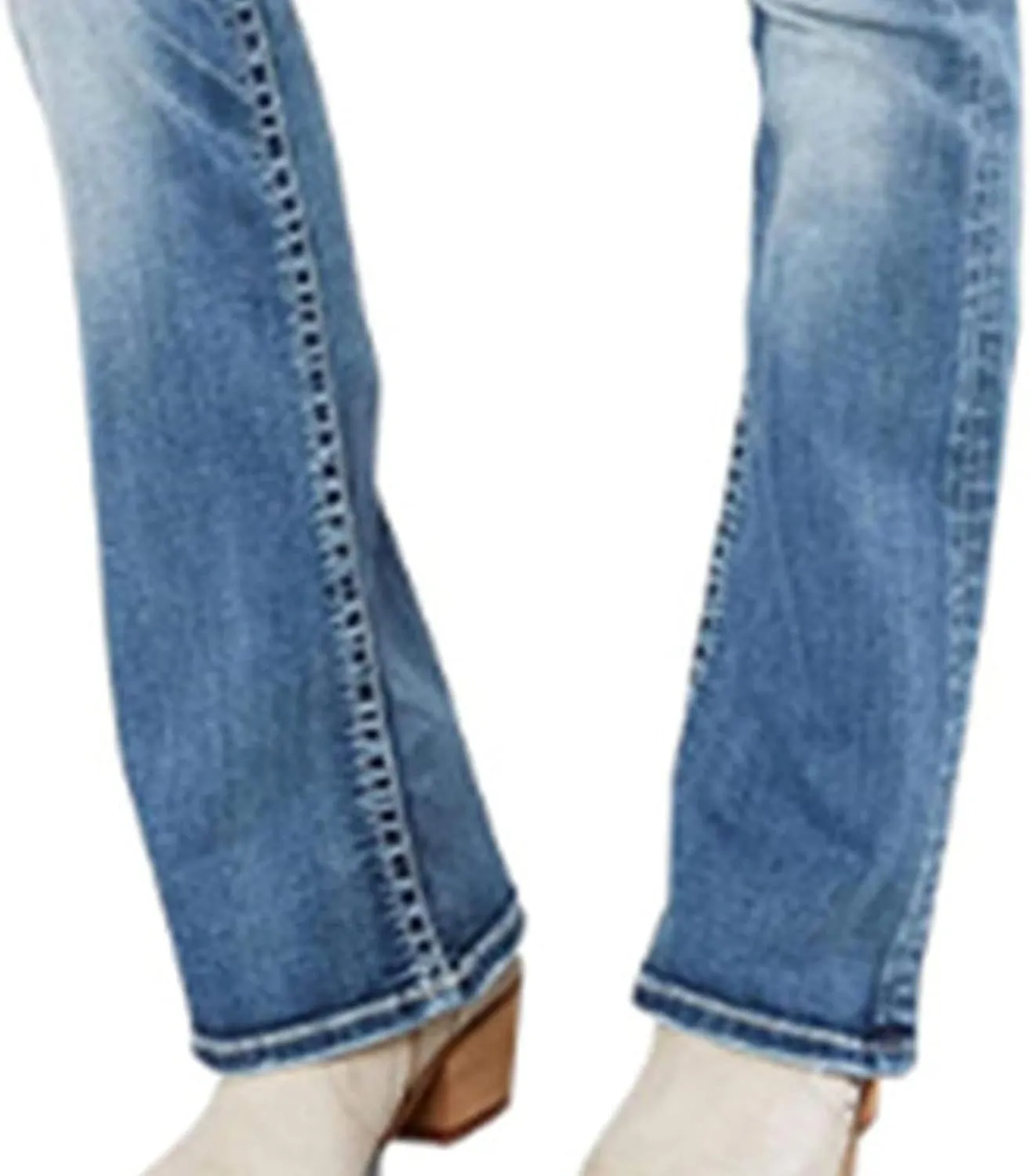 Women's Stretch Bootcut Jeans Button Down Curvy Regular Fit Bootcut Jean Classic-Fit Slim Straight-Leg Jean