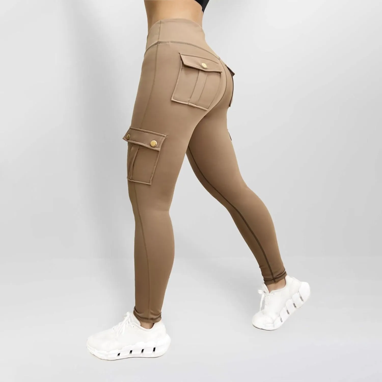 Womens Yoga Pants with Pockets High Waist Long Flare Leggings Classic Fit Jeans Multi Pockets Cargo Pants