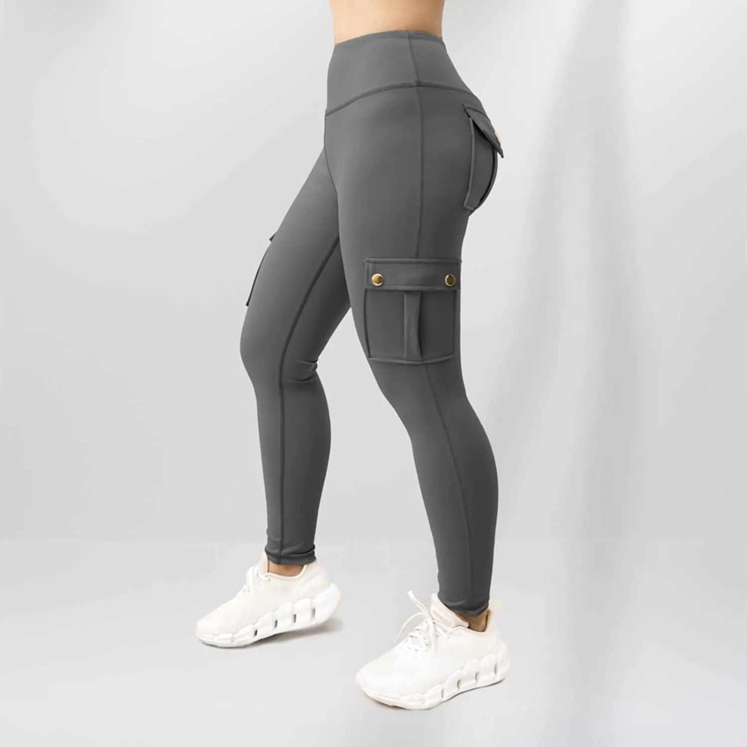 Womens Yoga Pants with Pockets High Waist Long Flare Leggings Classic Fit Jeans Multi Pockets Cargo Pants