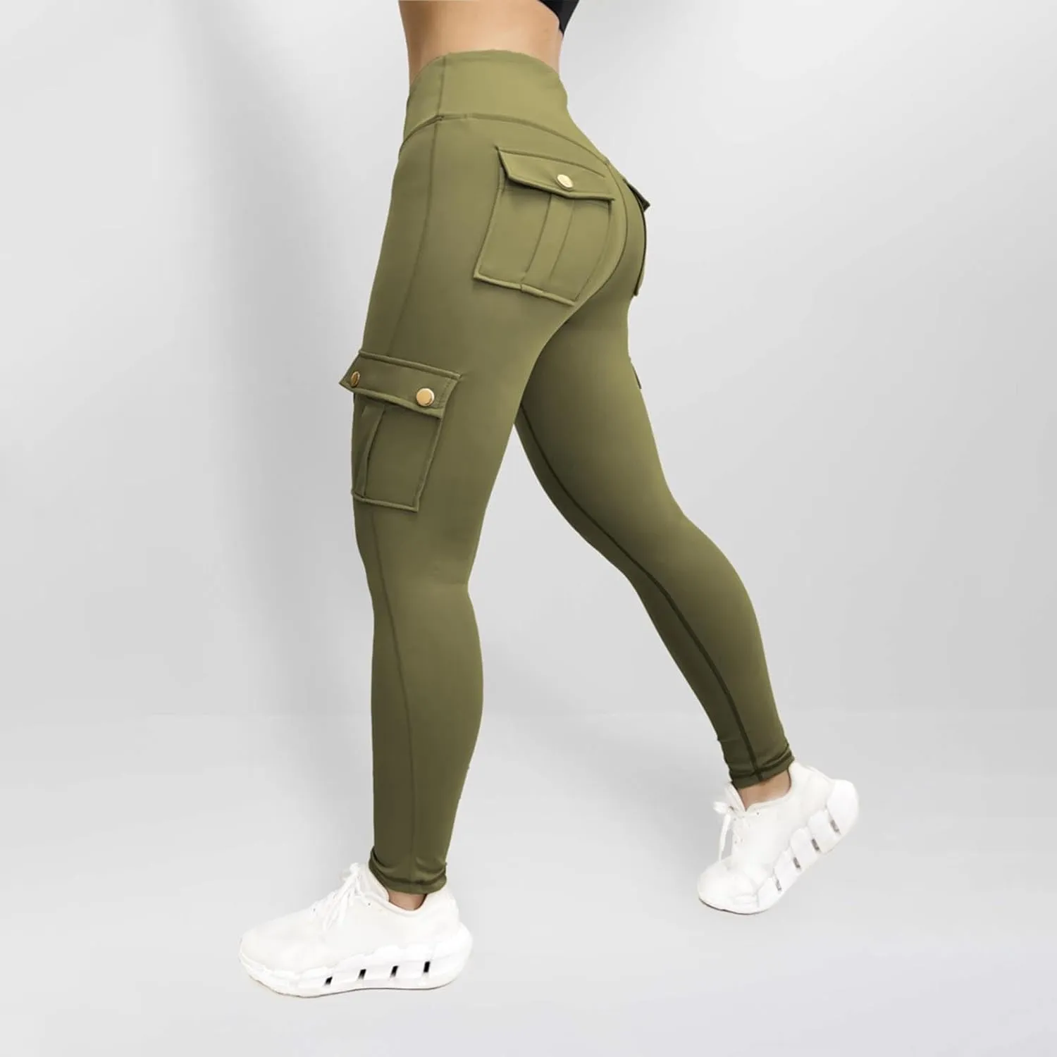 Womens Yoga Pants with Pockets High Waist Long Flare Leggings Classic Fit Jeans Multi Pockets Cargo Pants
