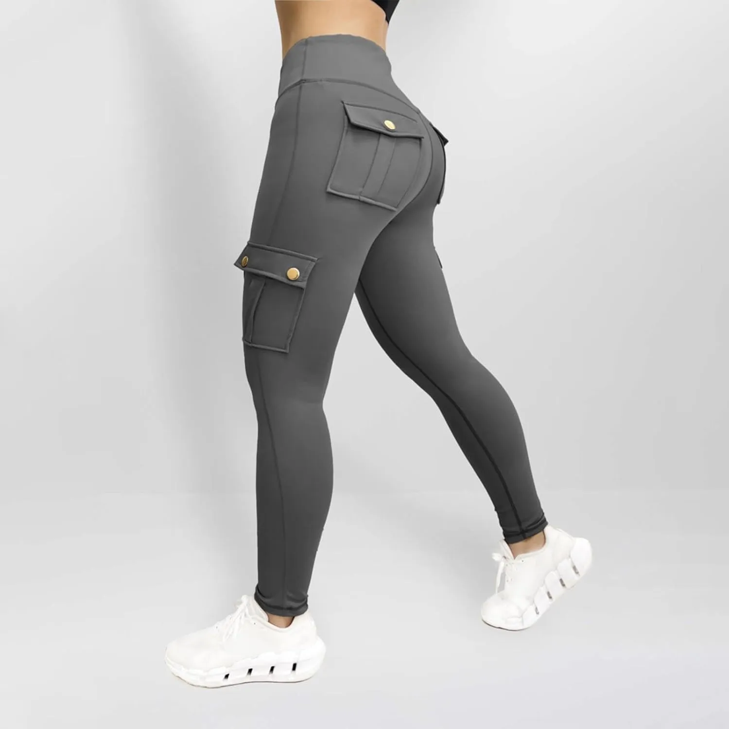 Womens Yoga Pants with Pockets High Waist Long Flare Leggings Classic Fit Jeans Multi Pockets Cargo Pants