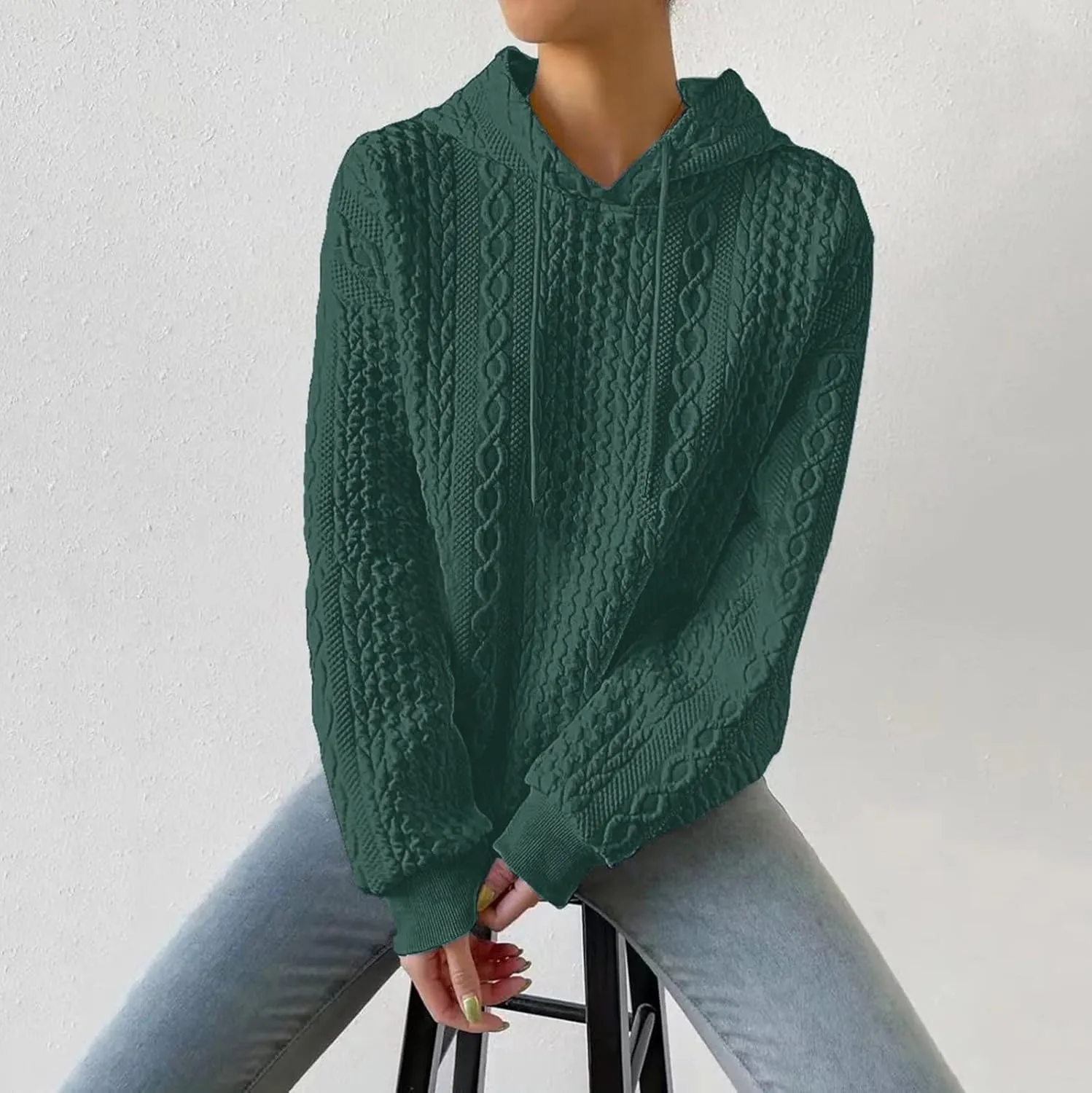 Womens Zip Up Hoodies Long Sleeve Women Winter Warm Fashion Long Sleeve Loose Solid Color Hooded Zipper Pocket
