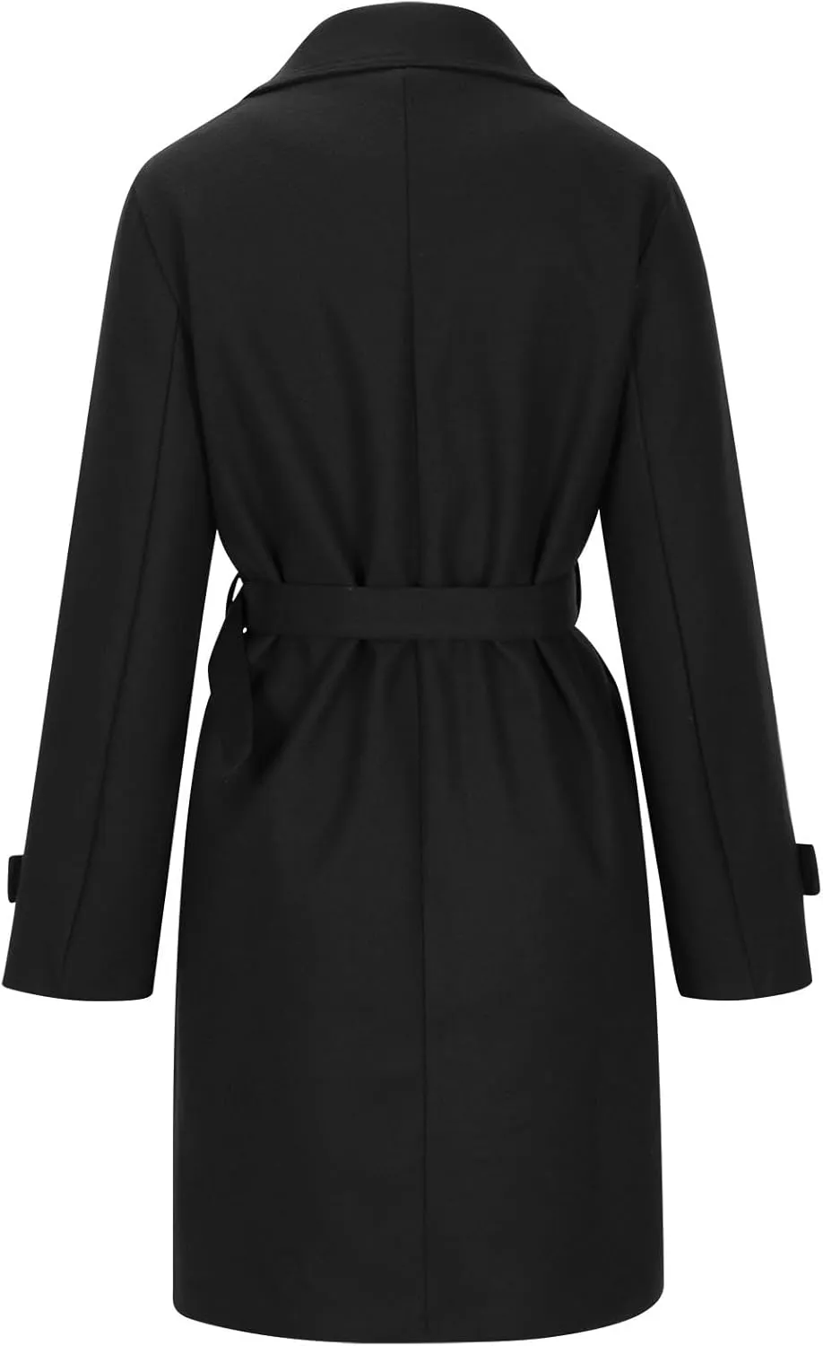 Wool Jacket Women Winter Wool Blend Camel Mid Coat Notch Single-Breasted Lapel Jacket Outwear Stand Collar Pea Coats