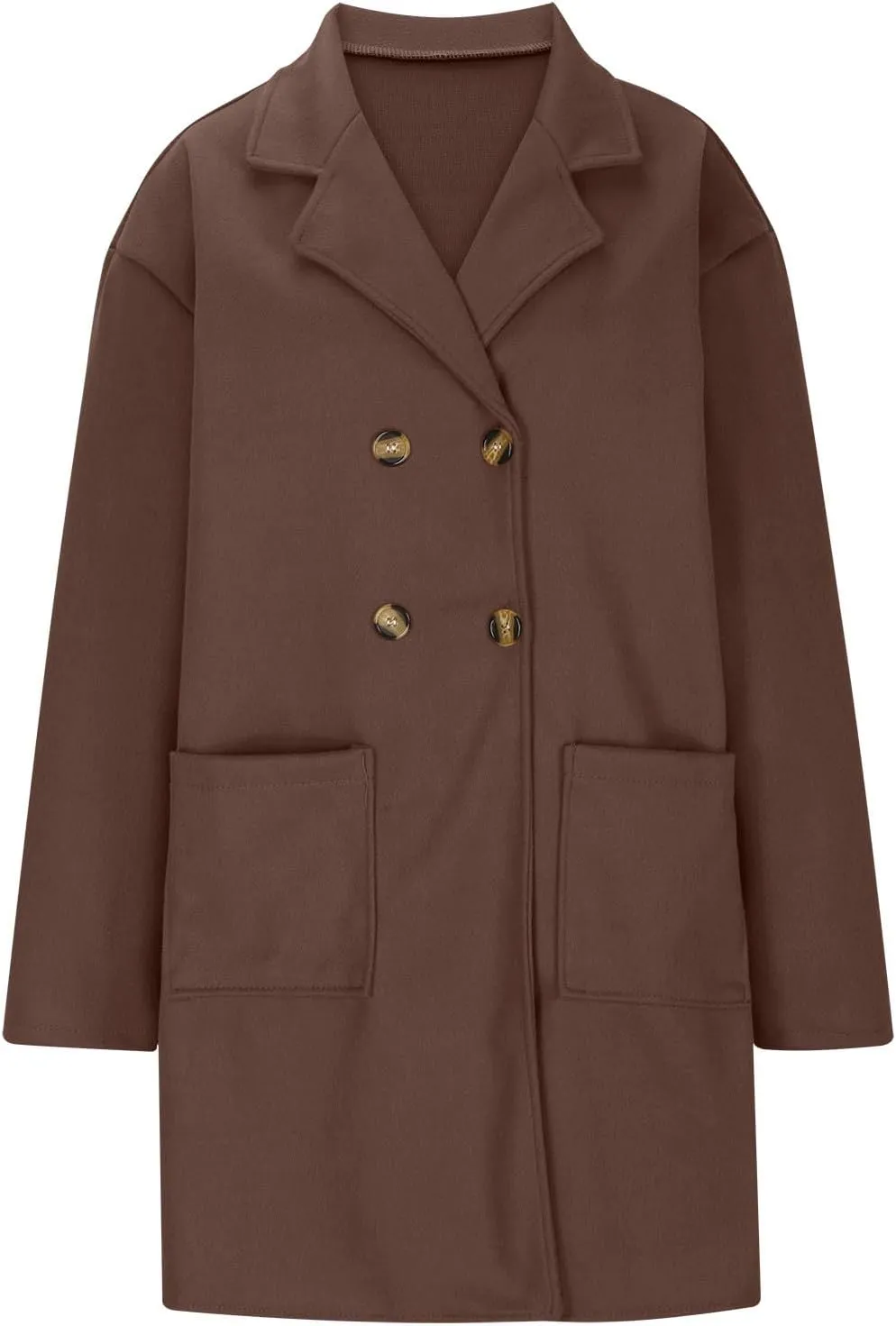 Wool Trench Coat for Women 2025 Oversized Notched Collar Wool Blend Single Breast Midi Long Trench Coat Fall Peacoat