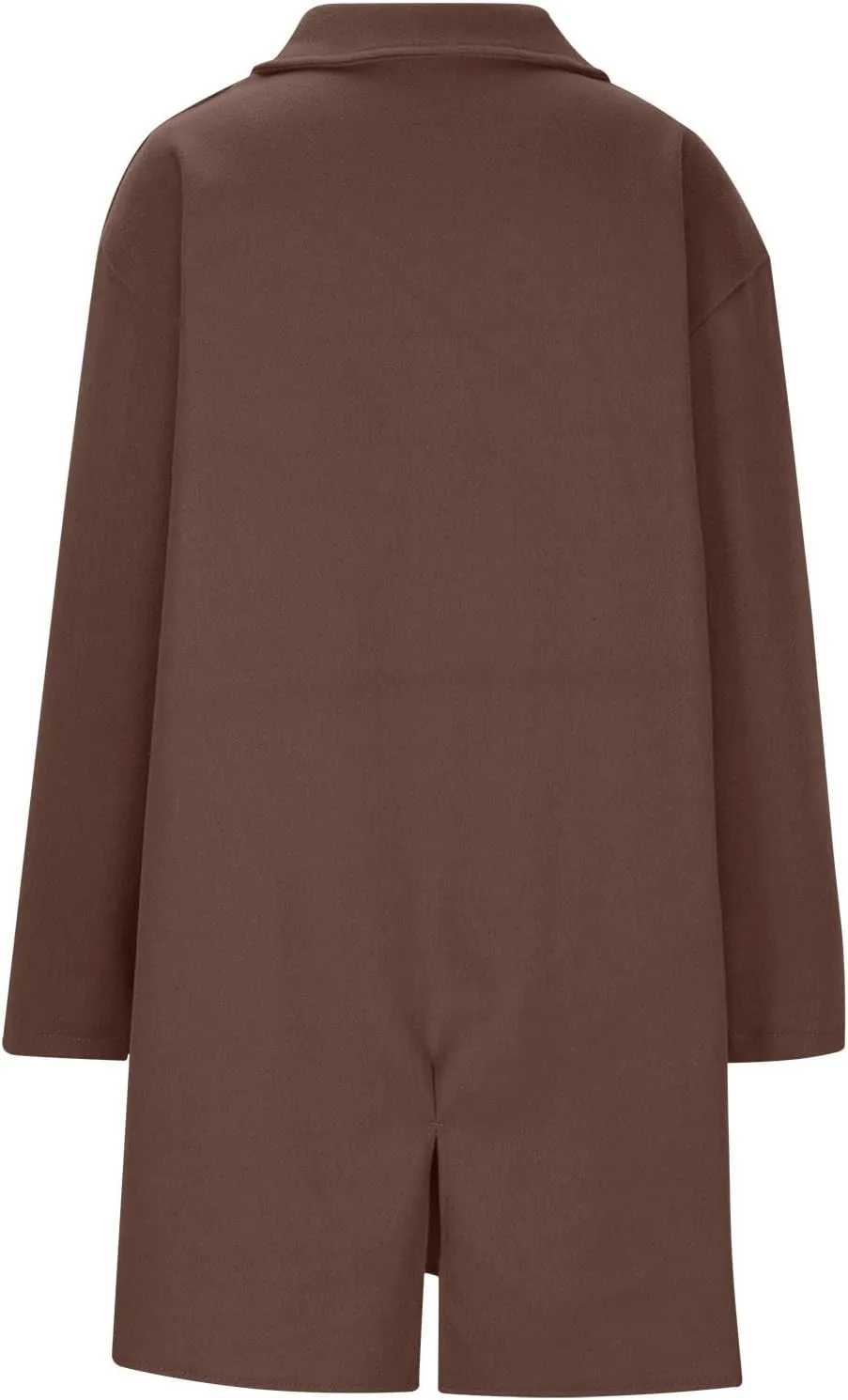 Wool Trench Coat for Women 2025 Oversized Notched Collar Wool Blend Single Breast Midi Long Trench Coat Fall Peacoat