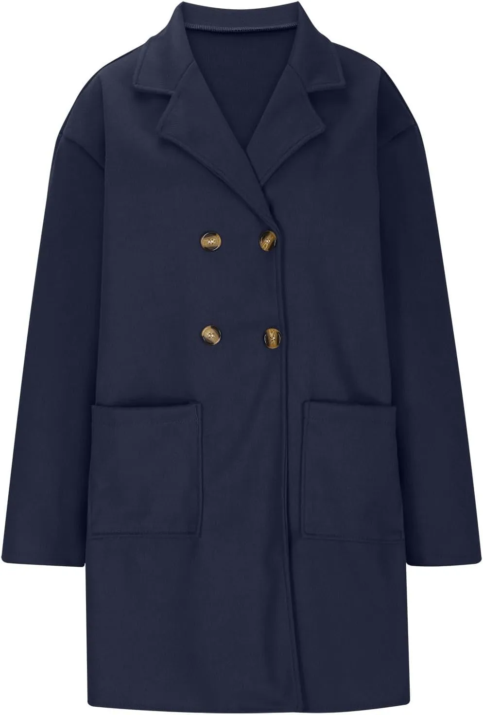 Wool Trench Coat for Women 2025 Oversized Notched Collar Wool Blend Single Breast Midi Long Trench Coat Fall Peacoat