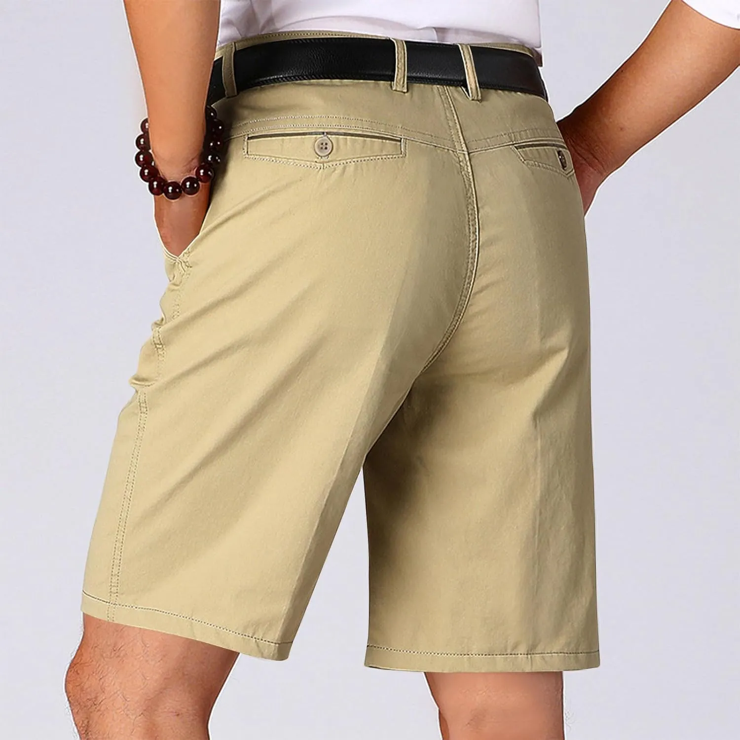 Xiaojmake Men's Golf Dress Shorts Comfy Cotton Twill Shorts Stretch Lightweight Flat Front Casual Work Shorts with Pockets