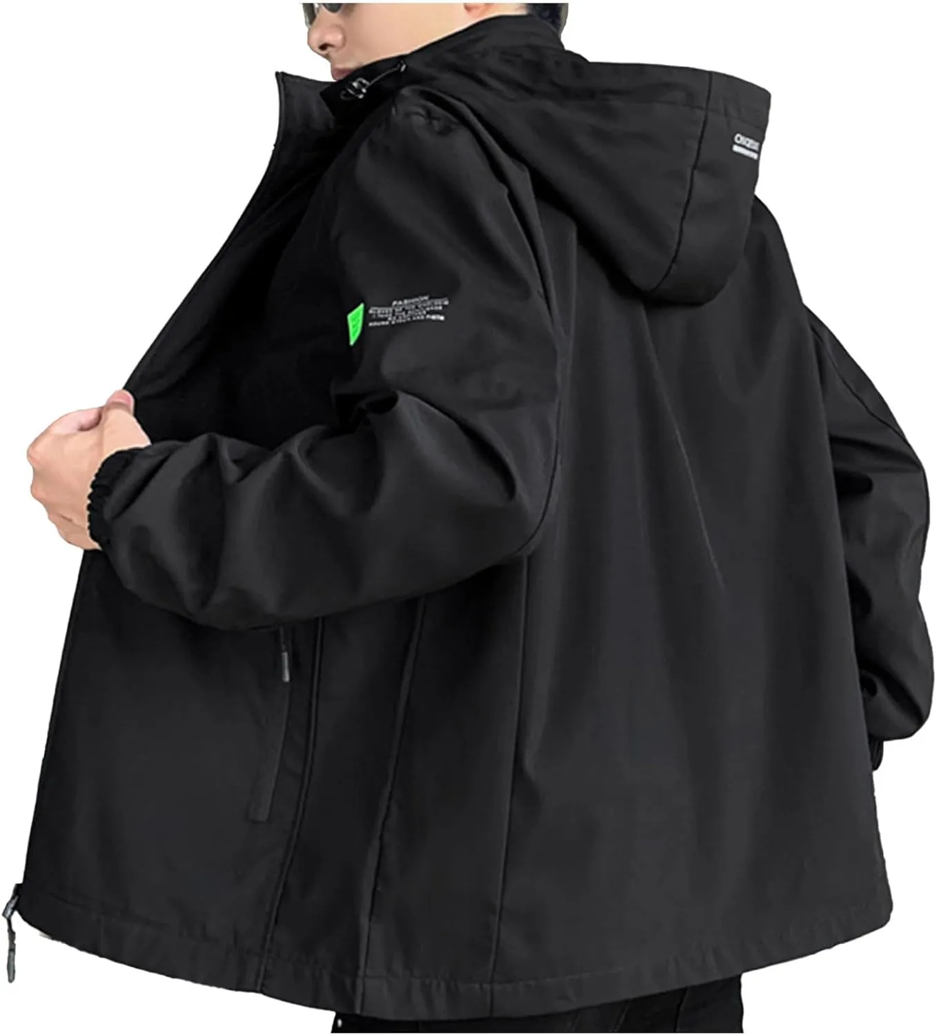 Xiaojmake Rain Jackets for Mens Boys Waterproof Raincoat Windbreaker Casual Hiking Hooded Jacket Plus Size Bomber Jackets
