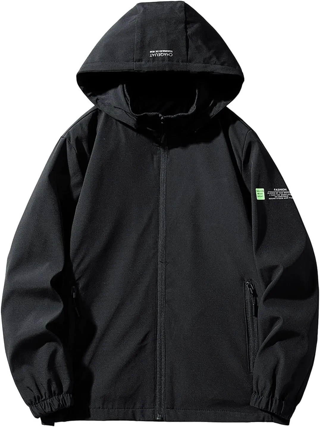 Xiaojmake Rain Jackets for Mens Boys Waterproof Raincoat Windbreaker Casual Hiking Hooded Jacket Plus Size Bomber Jackets