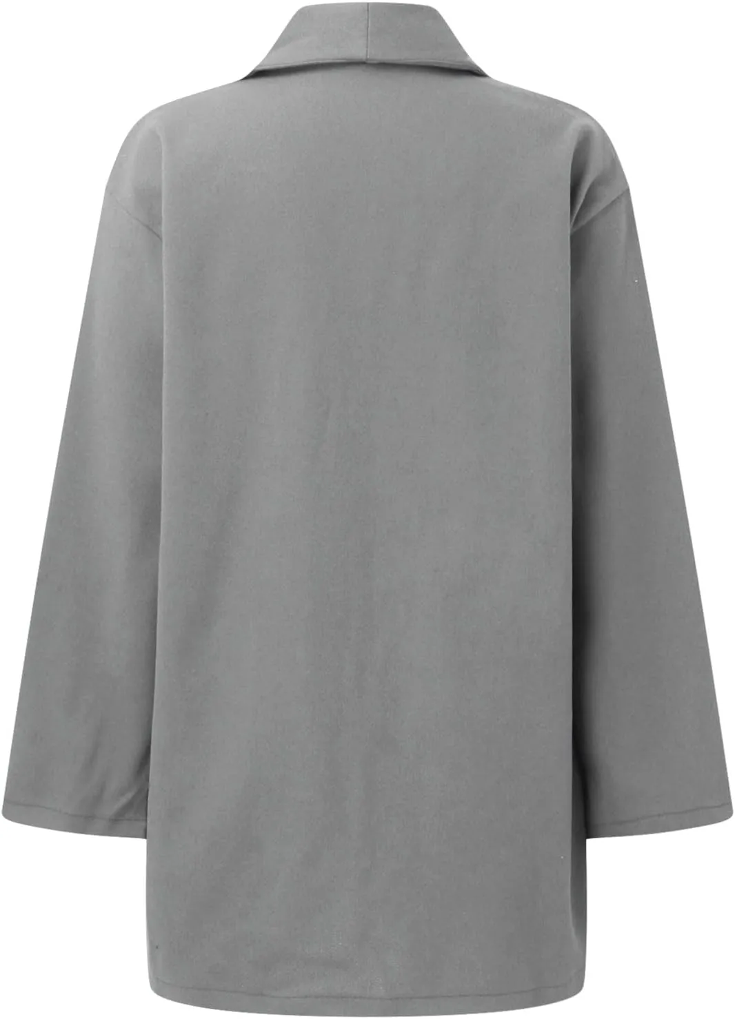 XUETON Womens Elegant Notched Collar Open Front Wool Blend Trench Coat Oversized Warm Winter Long Jackets Overcoat Outwear
