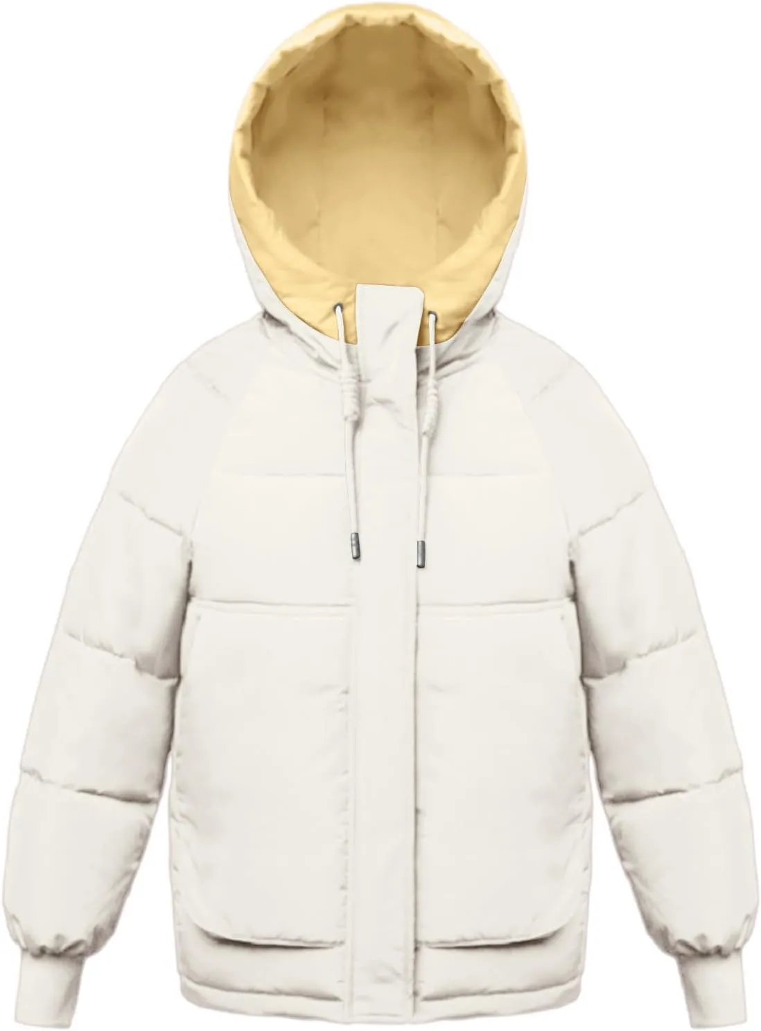 XUNRYAN Puffer Jackets Women Winter Warm Down Coat Hooded Zip Up Jacket Casual Thick Overcoat Anorak Parka Loose Outerwear